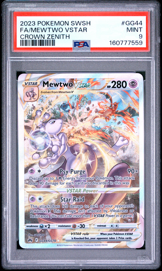 2023 Pokemon Sword And Shield Crown Zenith  Fa/Mewtwo Vstar 9 PSA #GG44