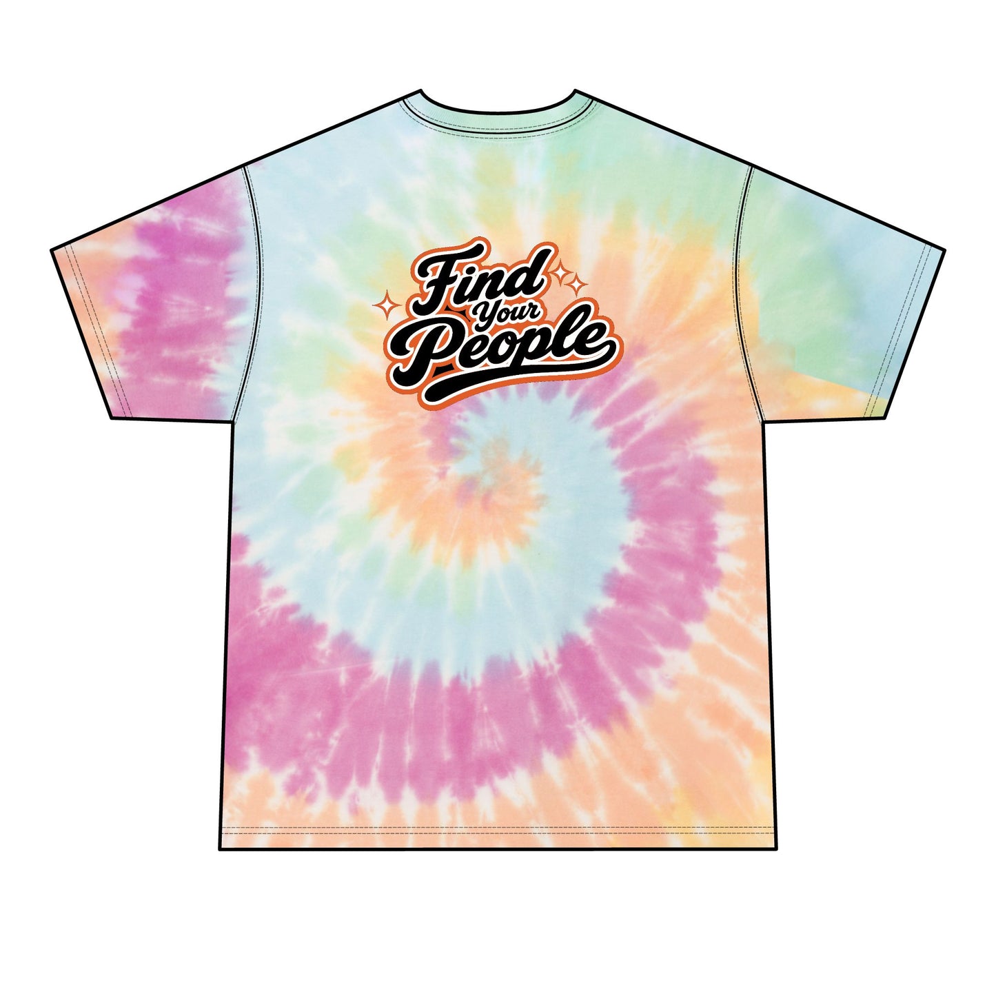 Tie-Dye T-Shirt — "Find Your People" Graphic Tee (ORB Trading Cards Logo)