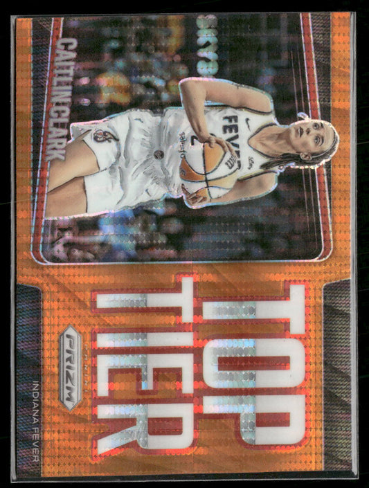 2025 Panini Prizm WNBA Top Tier Orange Pulsar Caitlin Clark #/75 #8 (Damaged)