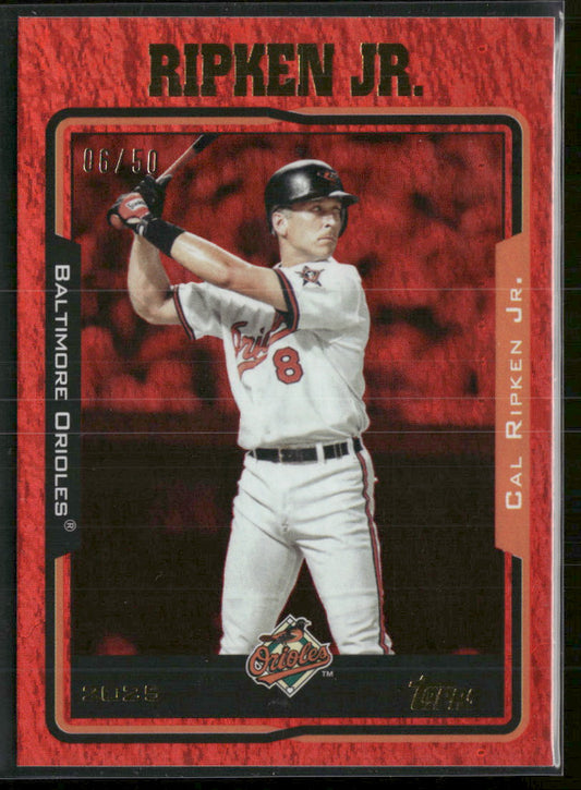 2025 Topps Archives Red Hot Foilboard Cal Ripken Jr. #/50 #230