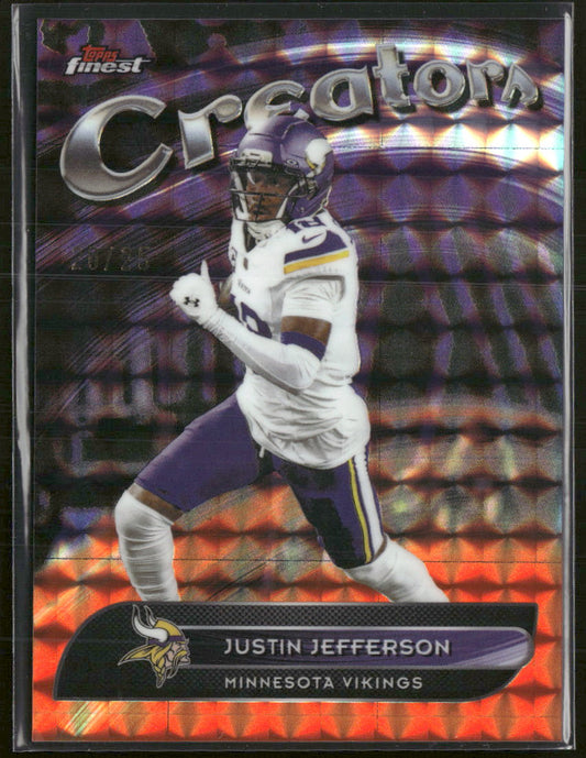 2025 Finest Creators Orange Geometric Refractor Justin Jefferson #/25 #CR-20