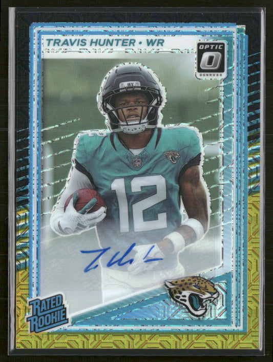 2025 Donruss Optic Rated Rookies Auto Black Gold Travis Hunter #/60 #201