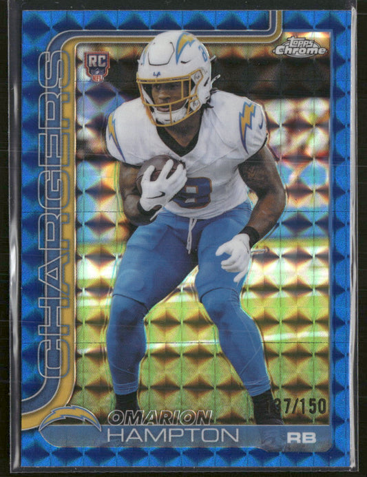 2025 Topps Chrome Blue Geometric Refractor Omarion Hampton Rookie #/150 #324