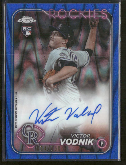 2024 Topps Chrome Rookie Auto Blue Ray Wave Refractor Victor Vodnik #/150 #RA-VV