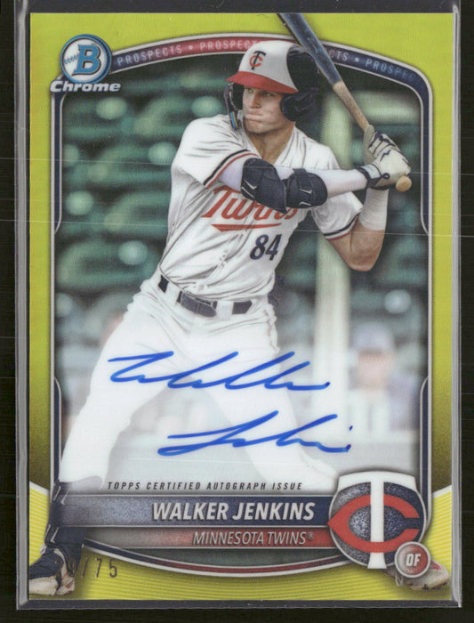 2025 Bowman Chrome Prospect Auto Yellow Refractor Walker Jenkins #/75 #CPA-WJ