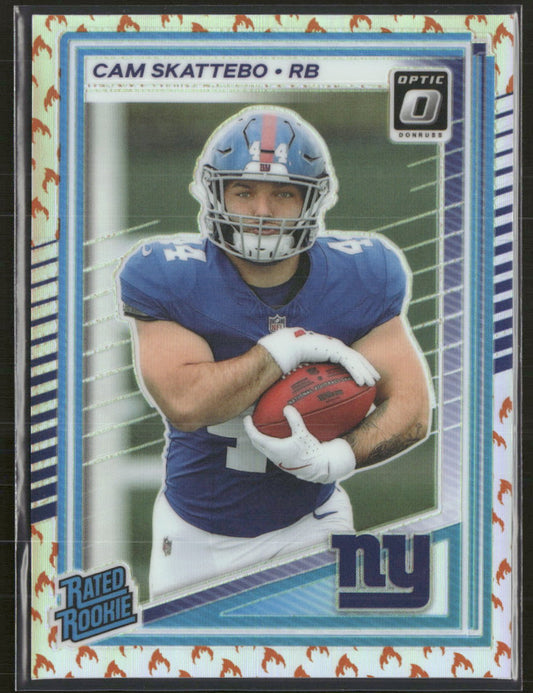 2025 Donruss Optic Fire Cam Skattebo Rookie #228