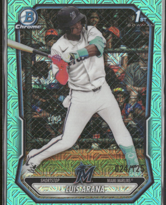 2026 Bowman Chrome Prospects Aqua Geometric Refractor Luis Arana #/125 #BCP-72