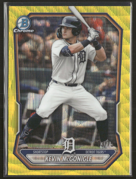 2026 Bowman Chrome Prospects Yellow Wave Refractor Kevin McGonigle #/75 #BCP-145