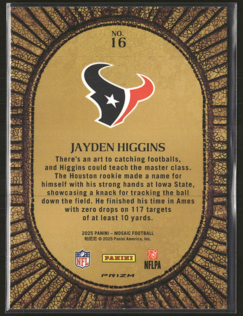 2025 Panini Mosaic Micro Mosaic Jayden Higgins #16