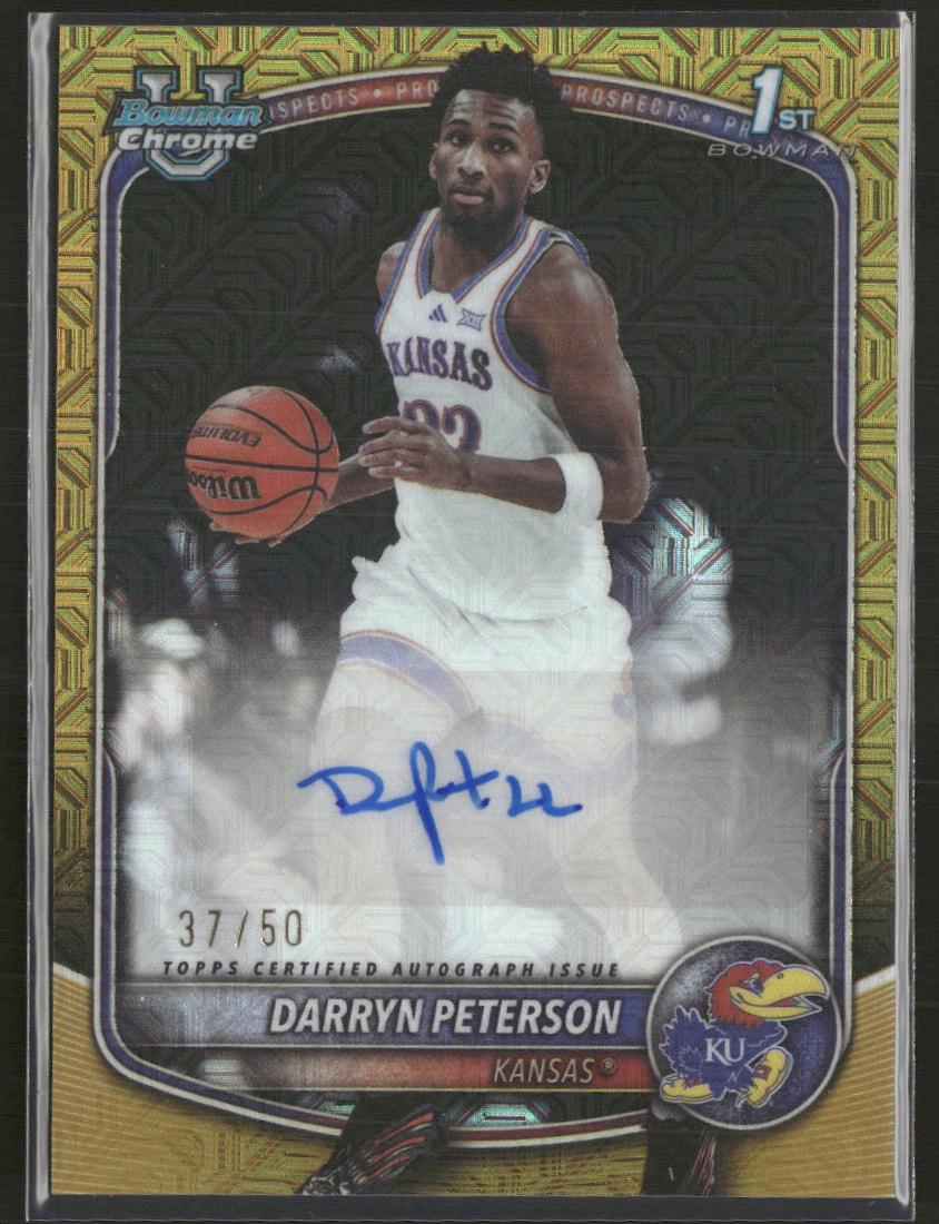 2025-26 Bowman Chrome Prospect Gold Geometric Darryn Peterson #/50 Auto #CPA-DP