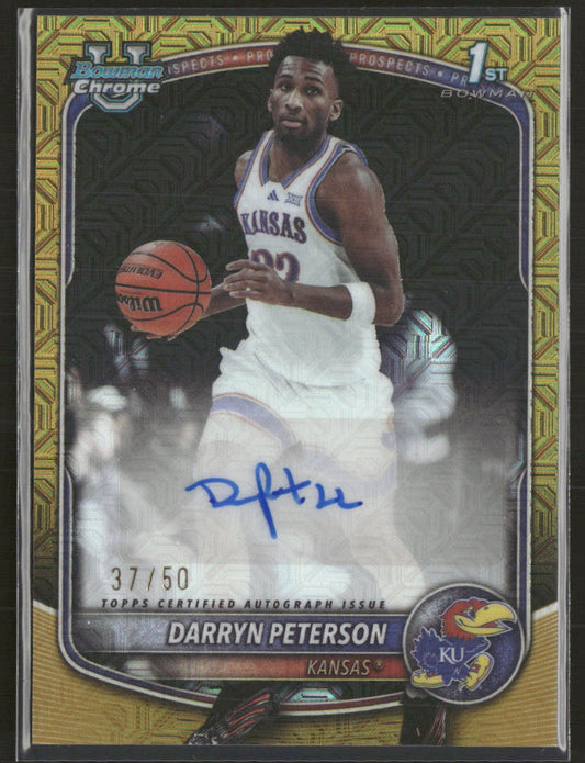 2025-26 Bowman Chrome Prospect Gold Mojo Darryn Peterson #/50 Auto #CPA-DP