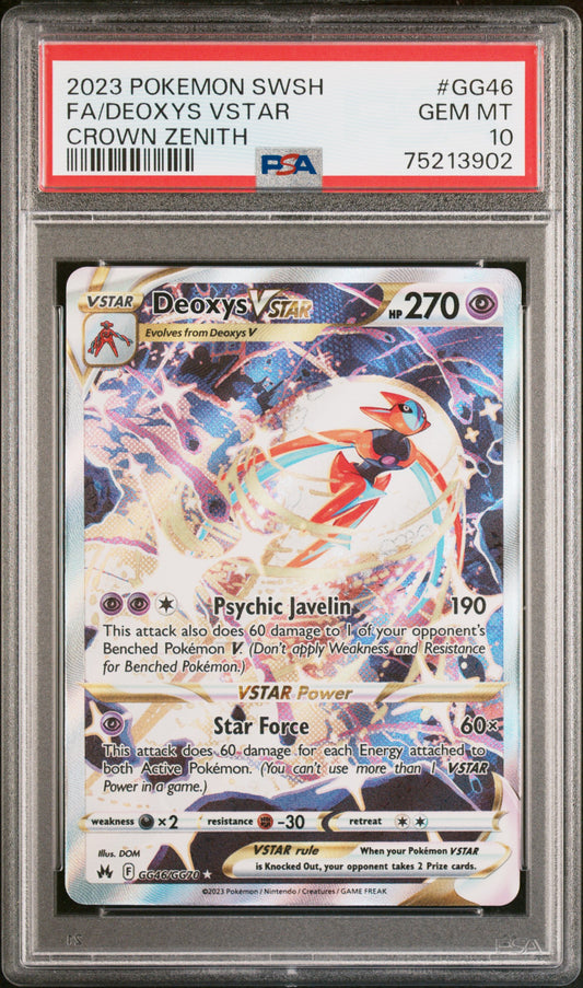 2023 Pokemon Sword And Shield Crown Zenith Fa/Deoxys Vstar 10 PSA #GG46
