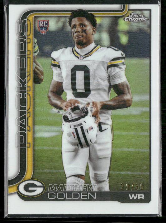 2025 Topps Chrome White Refractor Matthew Golden Rookie #/30 #333