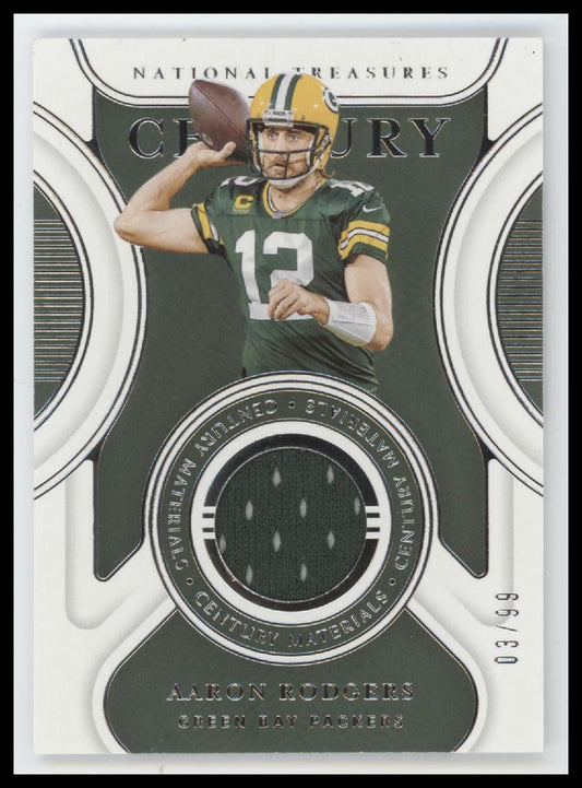 2021 Panini National Treasures Century Materials Aaron Rodgers #/99 #CM-AR