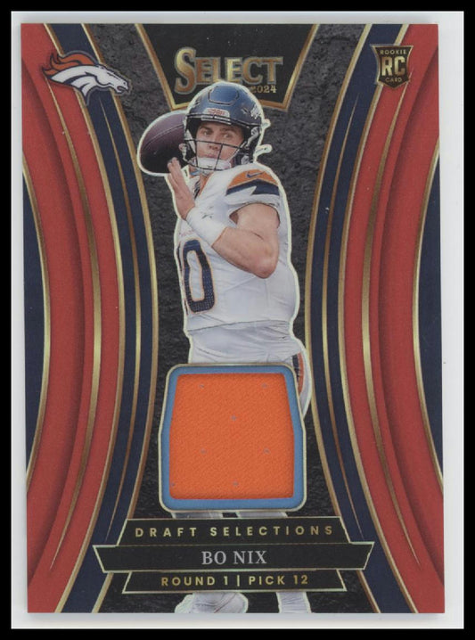 2024 Panini Select Draft Selections Memorabilia Red Prizm Bo Nix #DSM-BNX