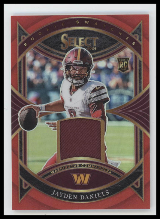 2024 Panini Select Rookie Swatches Red Prizm Jayden Daniels #RS-JDS