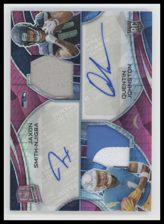 2023 Panini Spectra Dual Patch Jaxon Njigba/Quentin Johnston #/25 Auto #DPA-NJ