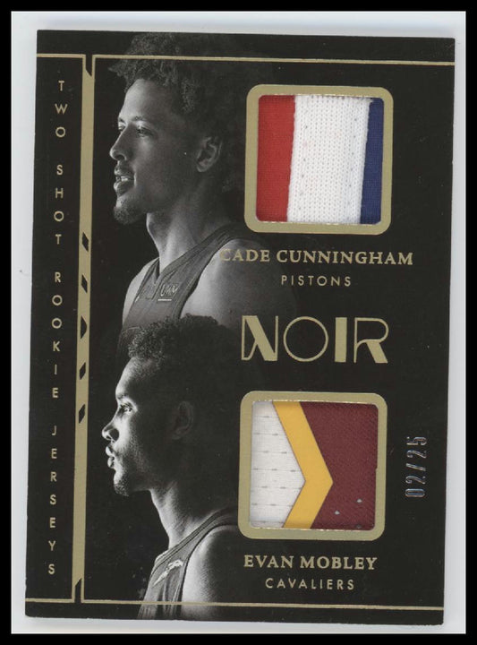 2021-22 Panini Noir Two-Shot Prime Cade Cunningham/Evan Mobley #/25 #TSR-CM
