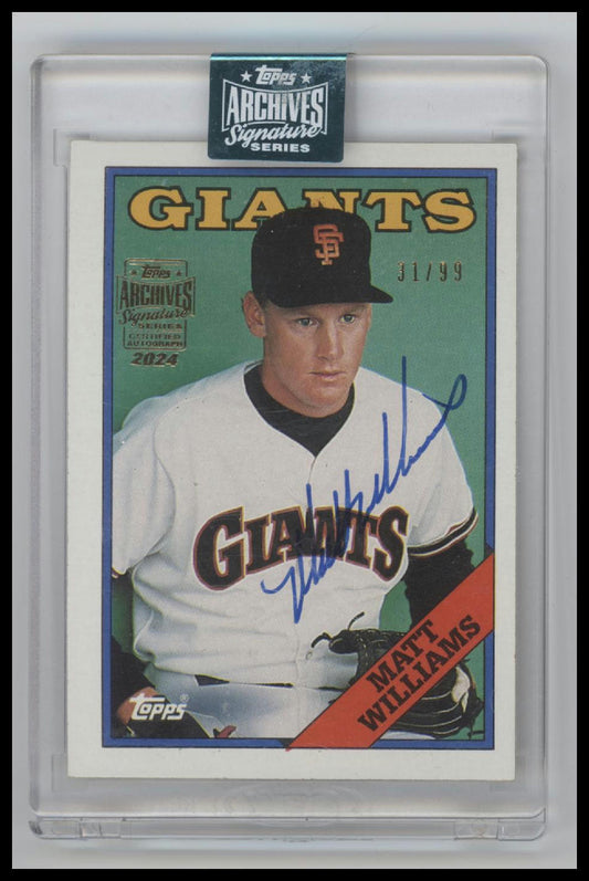 2018 Topps Archives Signature Series Encased Matt Williams #/99 Auto #372
