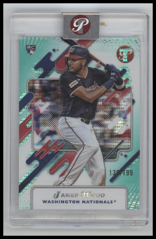 2025 Topps Pristine Aqua Refractors James Wood Rookie #/199 #8 Encased