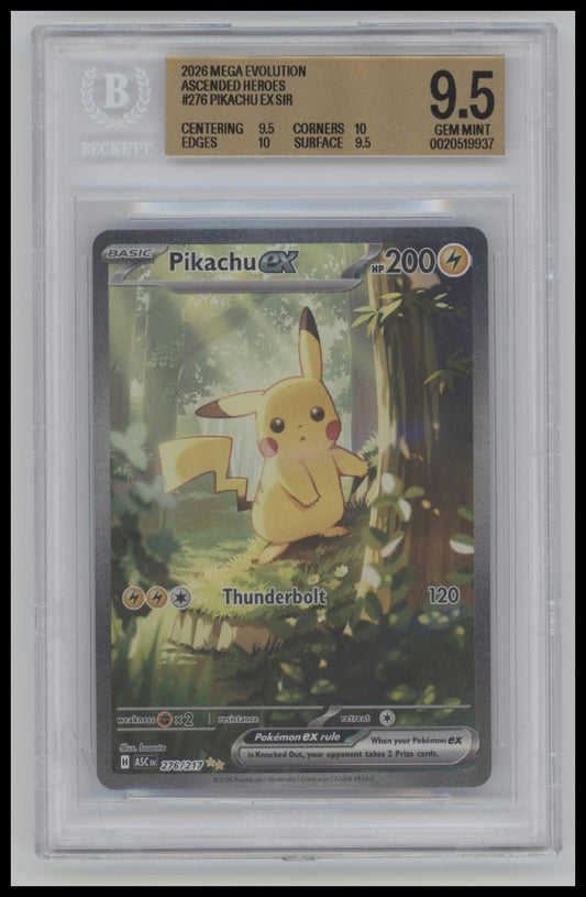 2026 Pokemon TCG Mega Evolution Ascended Heroes Pikachu ex SIR 9.5 BGS #276