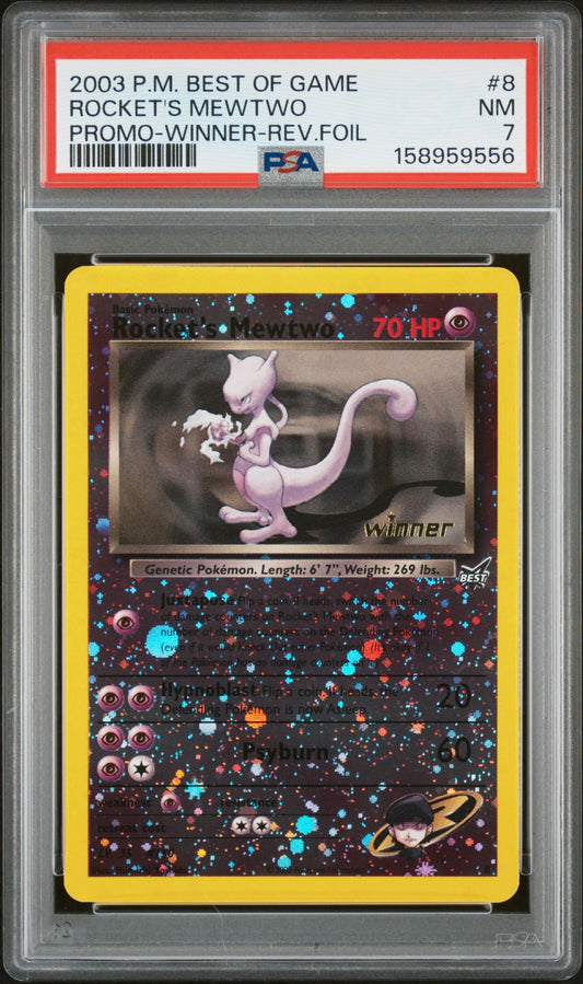 2003 Pokemon Best Of Game Promo Winner Rocket's Mewtwo 7 PSA #8