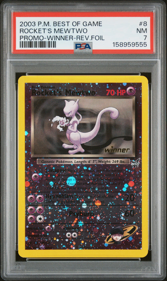 2003 Pokemon Best Of Game Promo Winner Rocket's Mewtwo 7 PSA #8