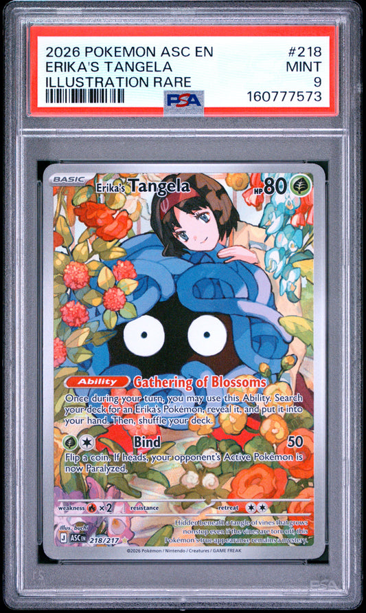 2026 Pokemon Ascended Heroes Illustration Rare Erika'S Tangela 9 PSA #218