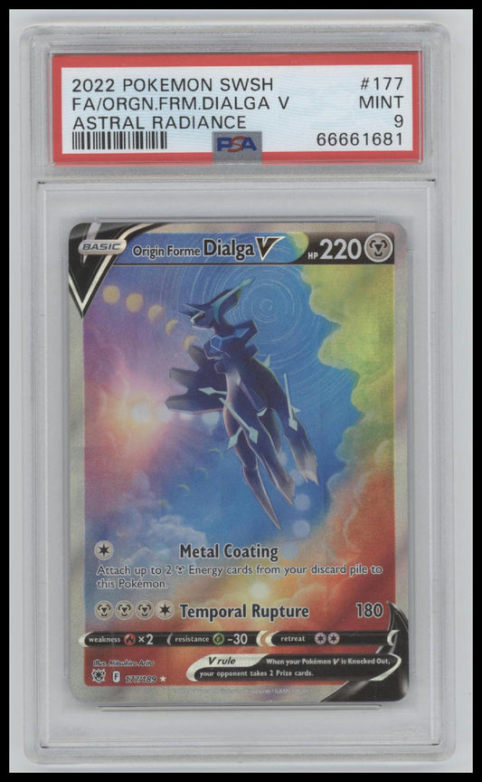 2022 Pokemon Sword & Shield Astral Radiance Fa/Orgn.Frm.Dialga V 9 PSA #177