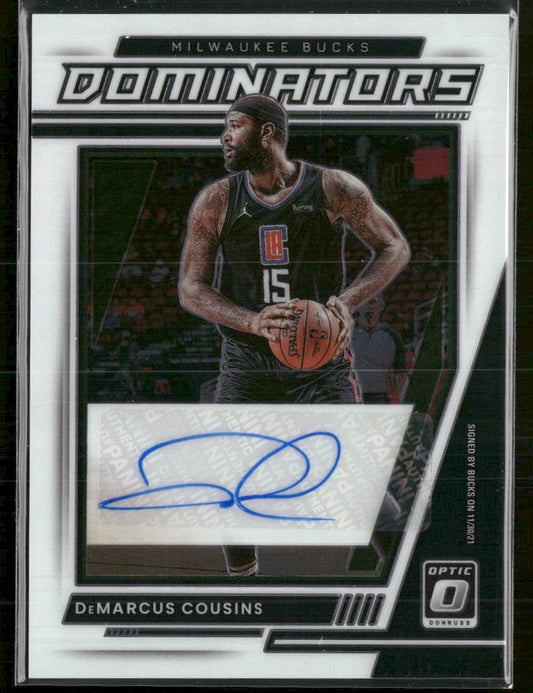 2021-22 Donruss Optic Dominators Signatures DeMarcus Cousins #/97 Auto #DS-DMC