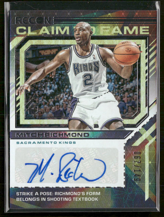 2021-22 Panini Recon Claim to Fame Signatures Mitch Richmond #/149 Auto #CFS-MRM