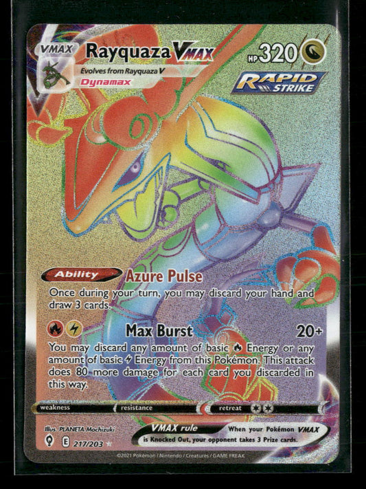 SWSH07: Evolving Skies Rayquaza VMAX (Secret) #217/203