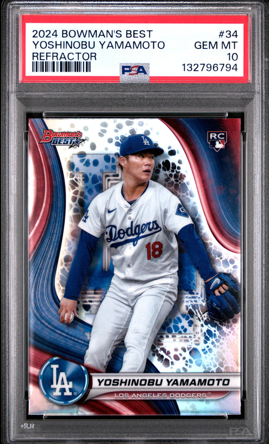 2024 Bowman'S Best Refractor Yoshinobu Yamamoto 10 PSA #34