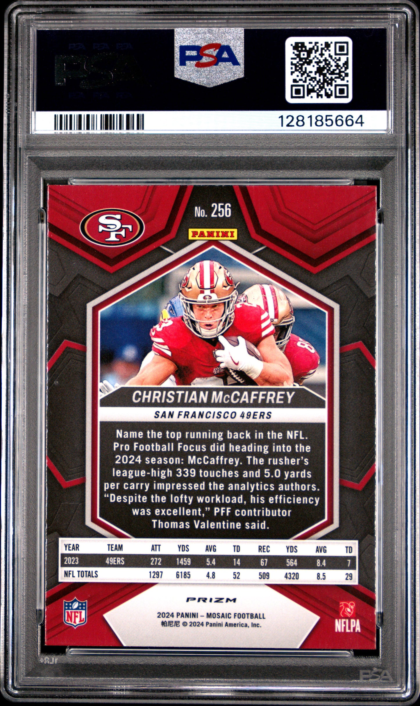 2024 Panini Mosaic Green Christian Mccaffrey 9 PSA #256