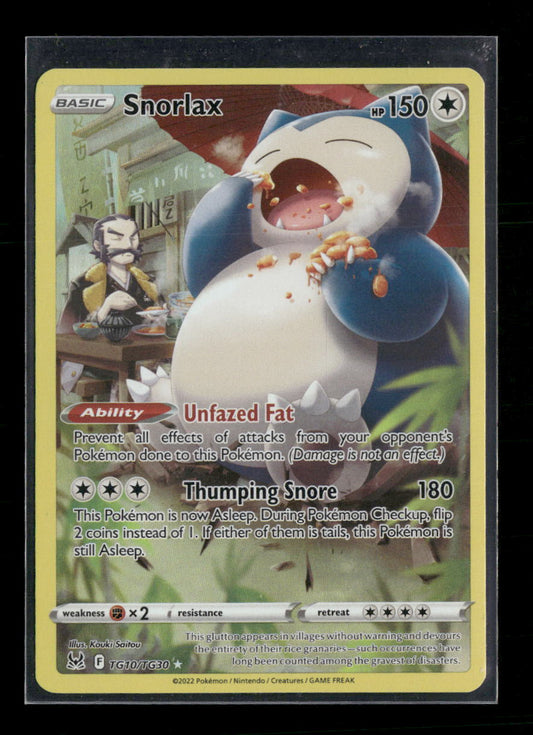 SWSH11: Lost Origin Trainer Gallery Snorlax #TG10/TG30