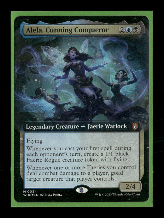 Commander: Wilds of Eldraine Alela, Cunning Conqueror (Extended Art) #34