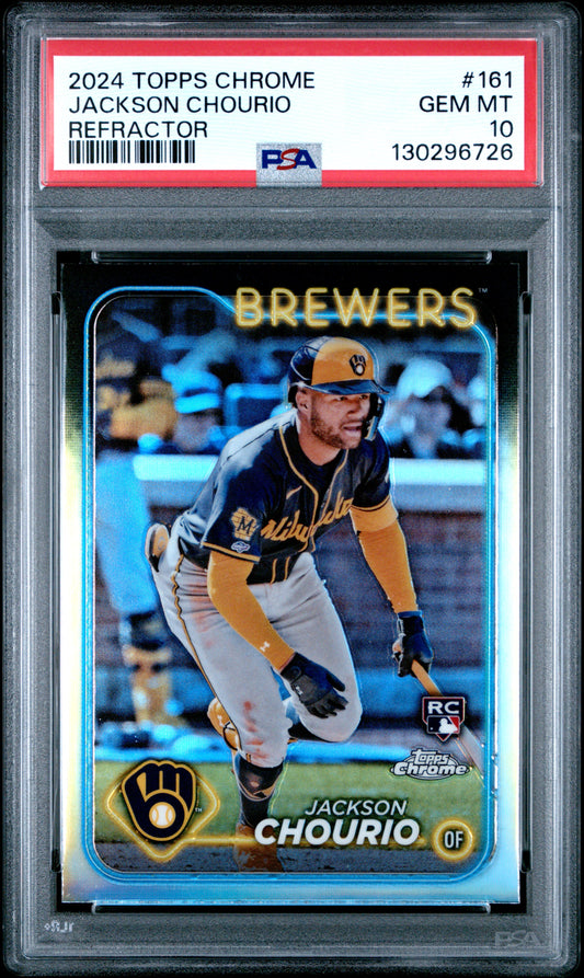 2024 Topps Chrome Refractor Jackson Chourio 10 PSA #161