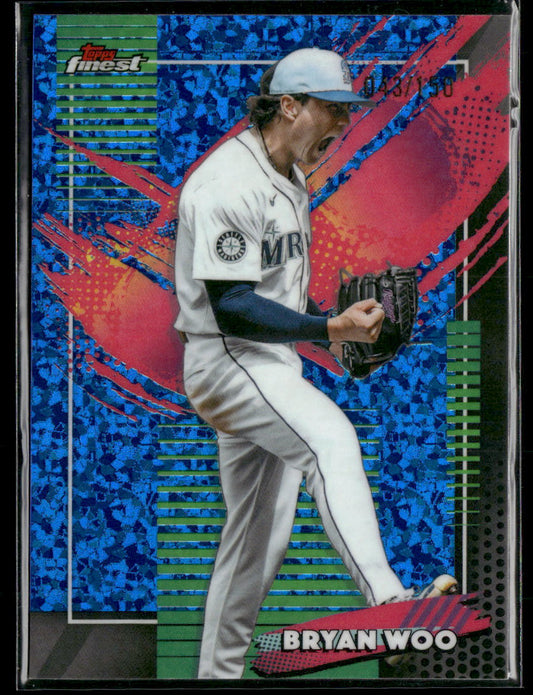 2026 Finest Blue Mini-Diamond Refractors Bryan Woo #/150 #237