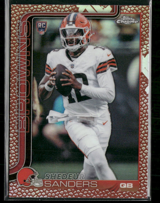 2025 Topps Chrome Football Leather Refractor Shedeur Sanders Rookie #315