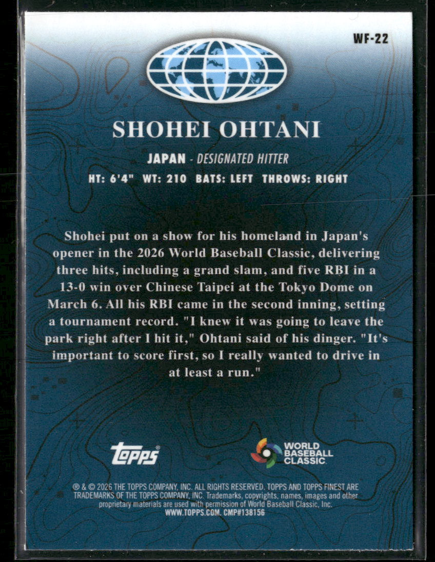 2026 Finest World's Finest Shohei Ohtani #WF-22