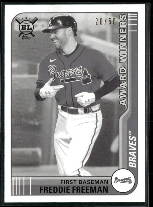2021 Topps Big League Black and White Freddie Freeman #/50 #285