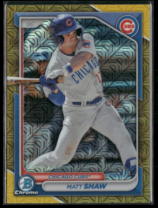 2024 Bowman Chrome Prospects Mojo Gold Refractors Matt Shaw #/50 #BCP-30