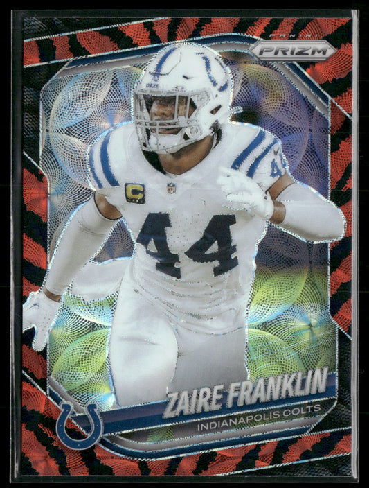 2025 Panini Prizm Choice Tiger Stripe Zaire Franklin #91