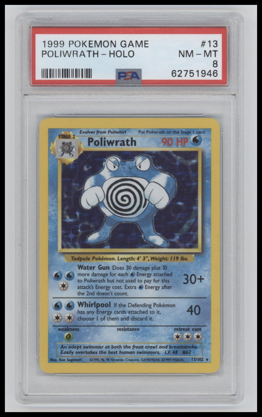 1999 Pokemon Base Set Poliwrath-Holo 8 PSA #13