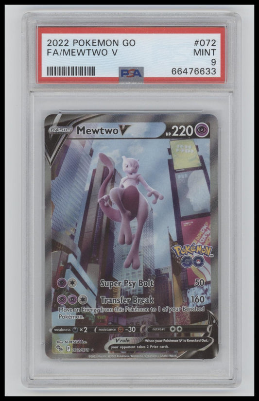 2022 Pokemon Go Fa/Mewtwo V 9 PSA #072