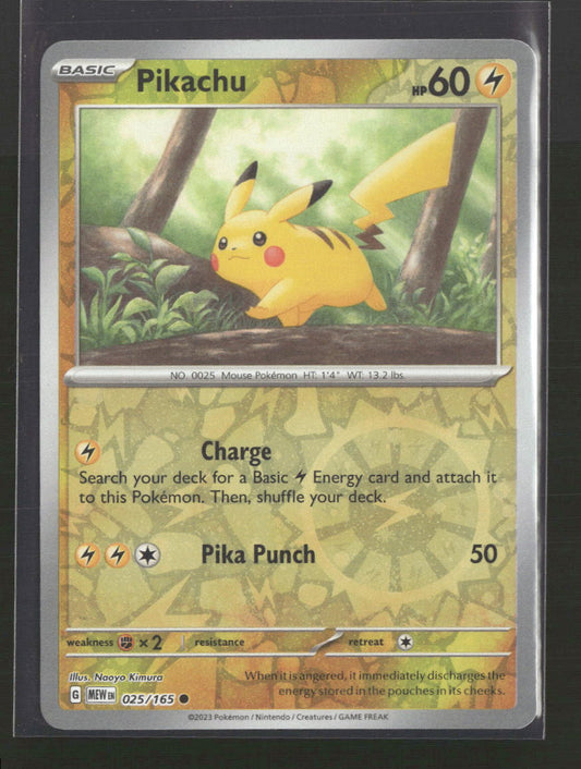 Miscellaneous Cards & Products Pikachu Reverse Cosmo Holo #025/165