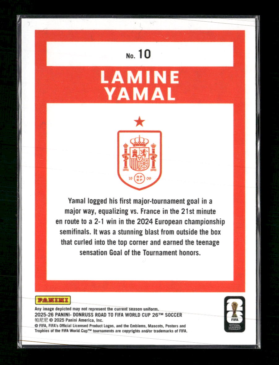 2025-26 Donruss Road to FIFA World Cup Red Cubic Lamine Yamal #/50 #10
