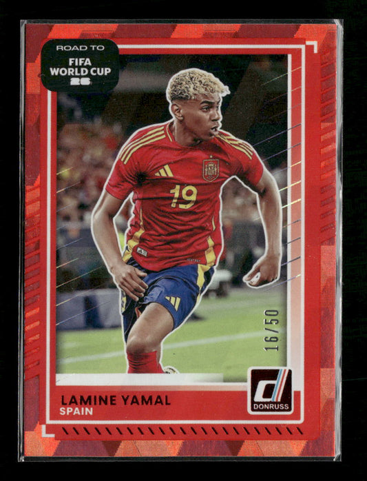 2025-26 Donruss Road to FIFA World Cup Red Cubic Lamine Yamal #/50 #10