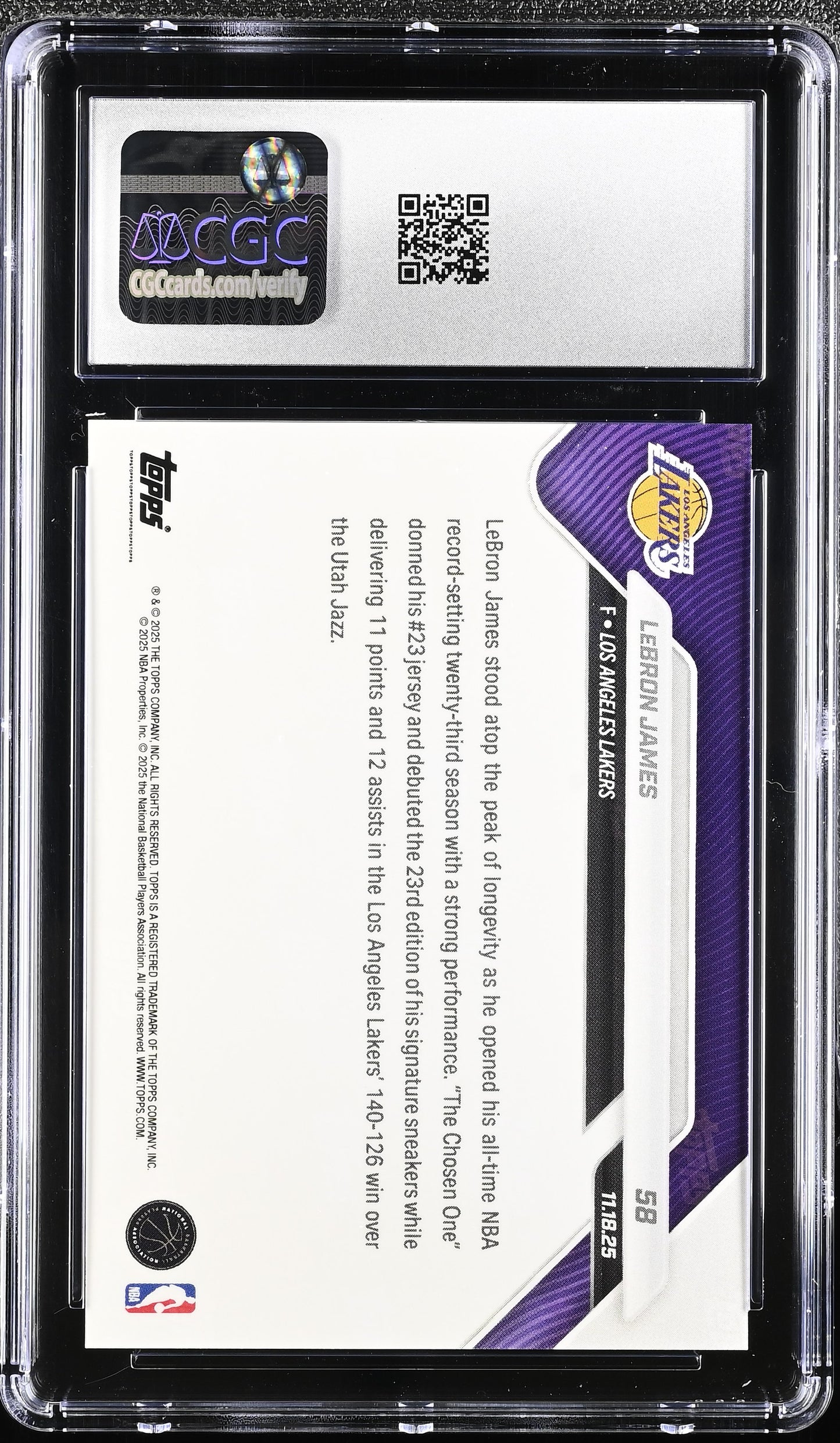 2025-26 Now LeBron James 10 CGC #58