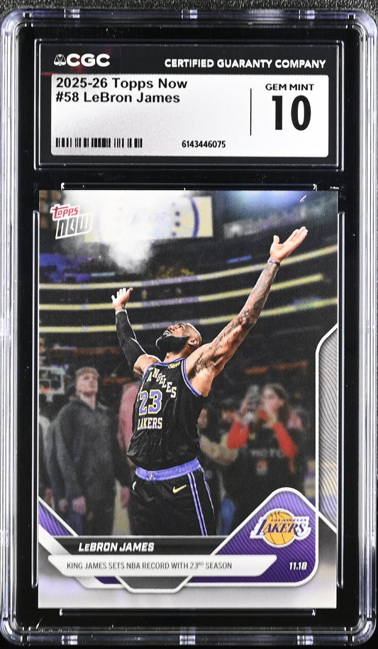 2025-26 Now LeBron James 10 CGC #58